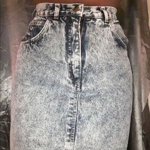 acid washed denim skirt
